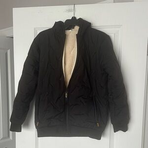 Boys  Black Quilted Jacket size L (10/12) (see measurements)